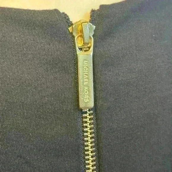 ⭐️Michael Kors NWT Gold Studded Scoop Neck Black Cap Sleeve Dress Size Medium⭐️ - Picture 7 of 11